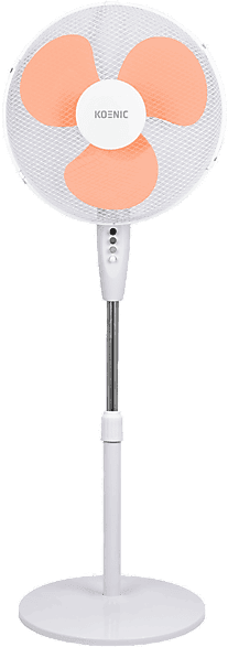 Ventilador de pie - KOENIC KSF 404525, 45W, 4 Velocidades, Oscilación, Inclinación Ajustable, Blanco