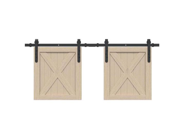vidaXL Schiebetürbeschlag Set für Schranktüren 122 cm Karbonstahl
