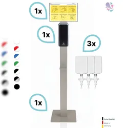 Blanc HYGIENIC SET: Desinfektionsspender SENSOR Cosmos +Bodenständer Edelstahl +Infotafel +3x 1-Liter Hautdesinfektion +prof. Hygieneplan