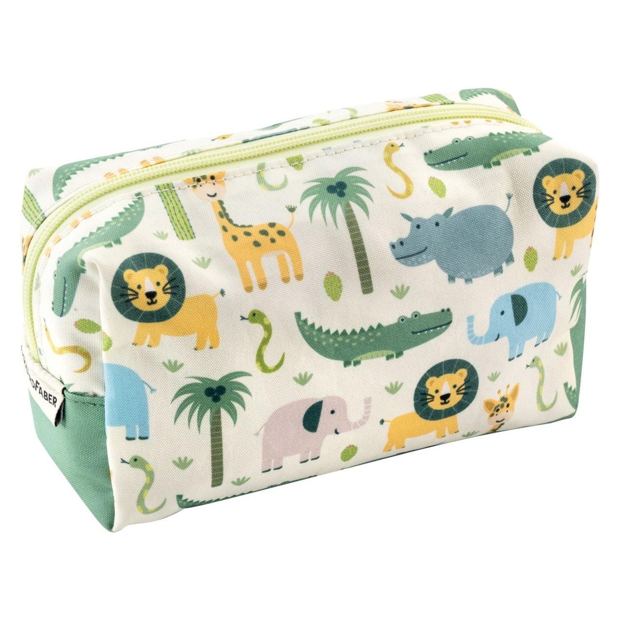 Faber-Castell EBERHARD FABER Schlamper-Etui Jumbo Safari aus Polyester, grosses Hauptfach, Verschluss:... (577438)