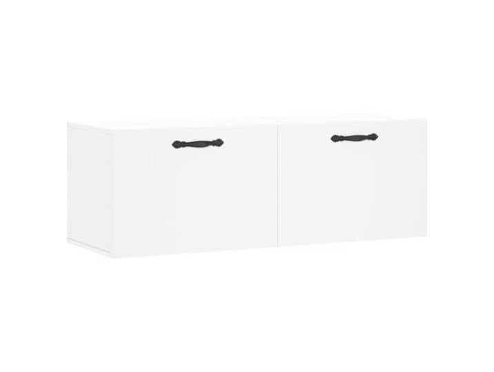 RJPLMFV Wandschrank, weiß, aus Holz, 100 x 36,5 x 35 cm Wandhängeschrank, unterteilte Aufbewahrung, Ausstellungsplatte, stabiles WPC, glatte weiße Oberfläche