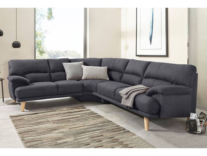 Polsterecke TRENDMANUFAKTUR Cecilia, italienisches Designsprache, modern und komfortabel, L-Form , grau (graphit), B:280cm H:87cm T:240cm, Sofas, Polsterecke, toller Sitzkomfort und bequeme Armlehnen