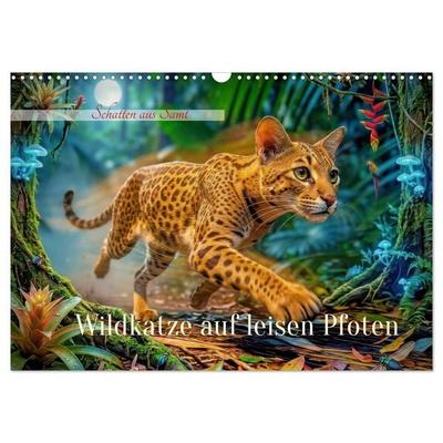 Wildkatze auf leisen Pfoten (Wandkalender 2027 DIN A3 quer), CALVENDO Monatskalender
