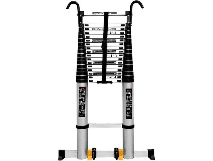 Échelle télescopique de 8M, échelle d'extension en aluminium robuste pour le travail sur le toit, échelle de Loft Portable d'une capacité de 150KG avec crochet
