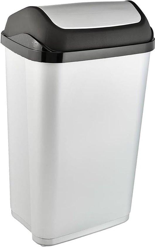 Famanu afvalbak met scharnierend deksel, 50 liter, grafietgrijs