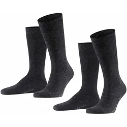 FALKE Herren Socken Swing 2er-Pack - Herren, Strümpfe,Twopack, Uni, 39-46 Anthrazit / 39-42 (UK 5-8.5)