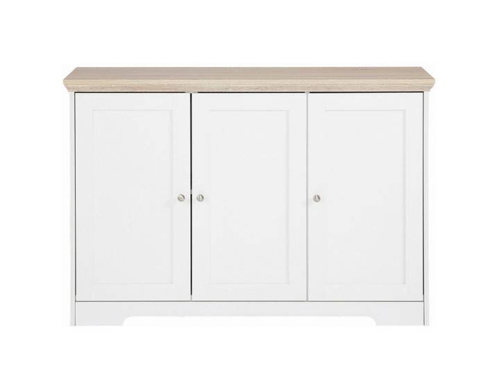 Livetastic Sideboard Nantes, Weiß, Eiche, Holzoptik, 2 Fächer, 118x80x39 cm, stehend, Wohnzimmer, Kommoden & Sideboards, Sideboards