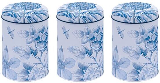 Sanderson Etchings & Roses Set of 3 Round Caddies