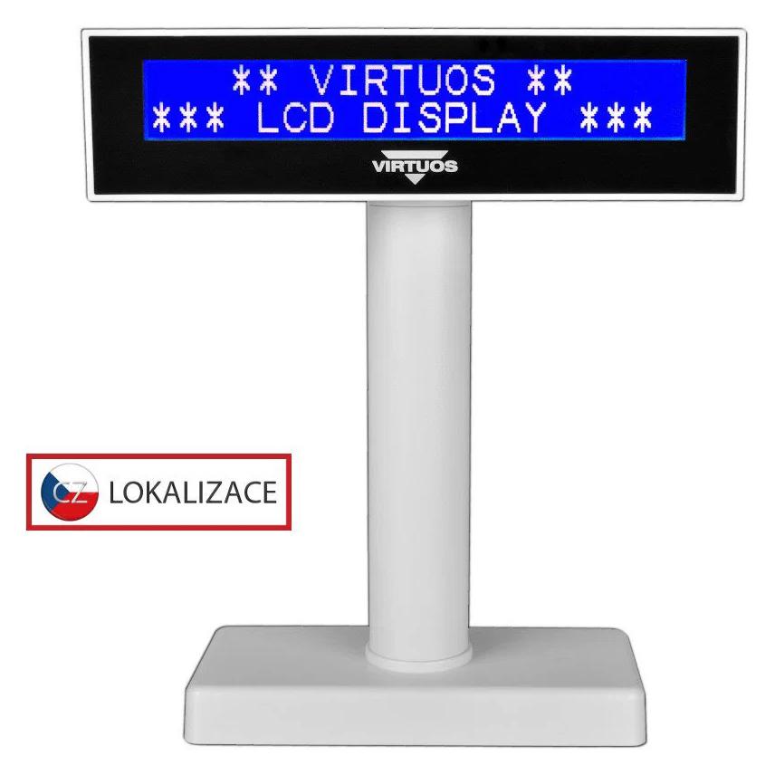 Virtuoso LCD displej Virtuos FL-2026MB 2x20, USB bílý (EJG0009)