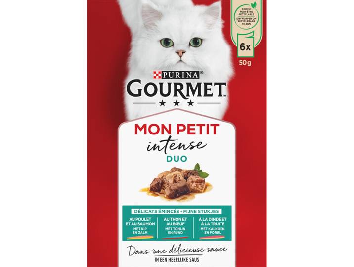 Gourmet Mon Petit Intense Duo mengsel vlees &amp; vis 6 x 50 gr