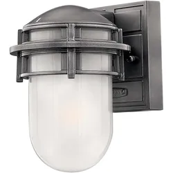 Außenleuchte Wandlampe Glas ALU-Guss Silber H 20,3 cm 1 Flammig IP44 Gartenlampe