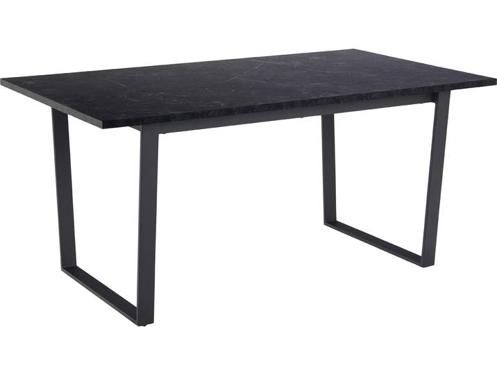 Amble Table de salle à manger 90x160cm impression marbre noir.