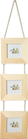 3fach-Bilderrahmen "Quadrat" aus Holz, 10,5 x 10,5 cm