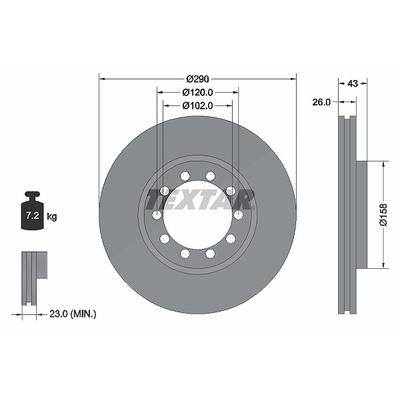 Textar Bremsscheibe [Hersteller-Nr. 93117500] für Renault, Renault Trucks