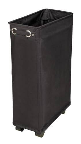Wenko Wasmand Corno zwart met handvatten en wieltjes, 43 l, B: 60 cm, D: 40 cm, H: 18,5 cm