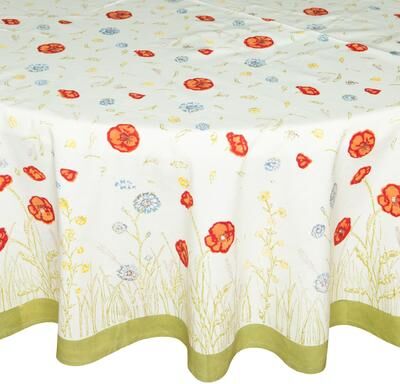 Springfields Multicolored Round Cotton Tablecloth