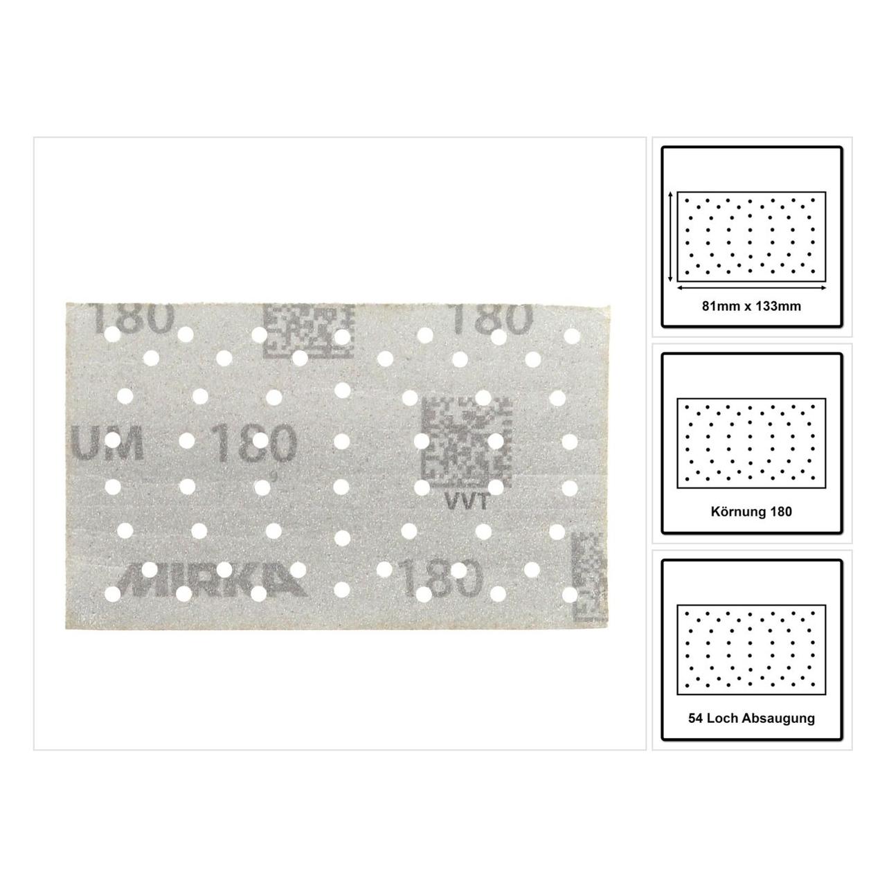 Mirka IRIDIUM Schleifstreifen Grip 81x133mm K180, 100 Stk. ( 246B109918 ) (K180) (20845912)