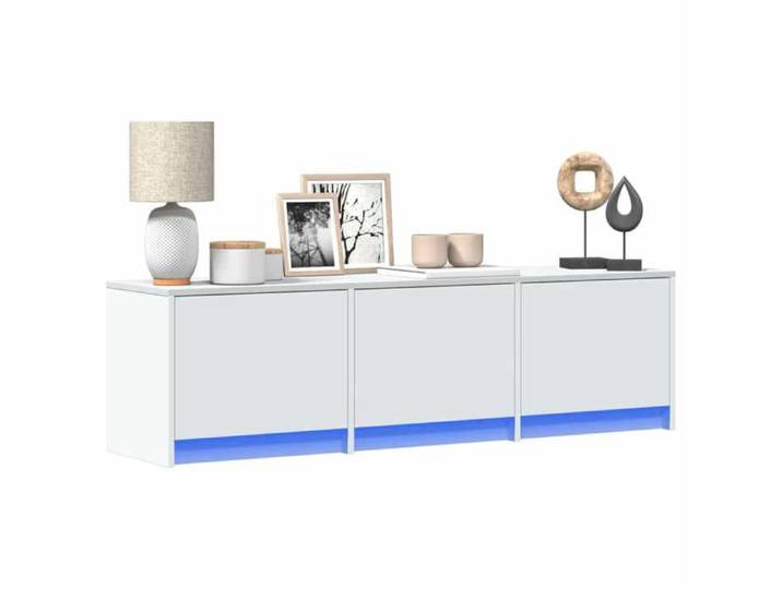 NOUVEAU Cabinet TV - Meuble TV - Commode hifi contemporain - blanc - Bois d'ingénierie - 140x34x40cm 65139