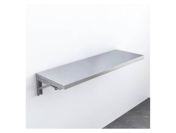 Klappbarer Wandtisch Edelstahl Mit Halterungen Platzsparend Küche Esstisch Rostfrei, Klappbar, Platzsparend, Mit Halterungen, Wandmontage, Küche, Esszimmer, Balkon, Terrasse(60x20cm)