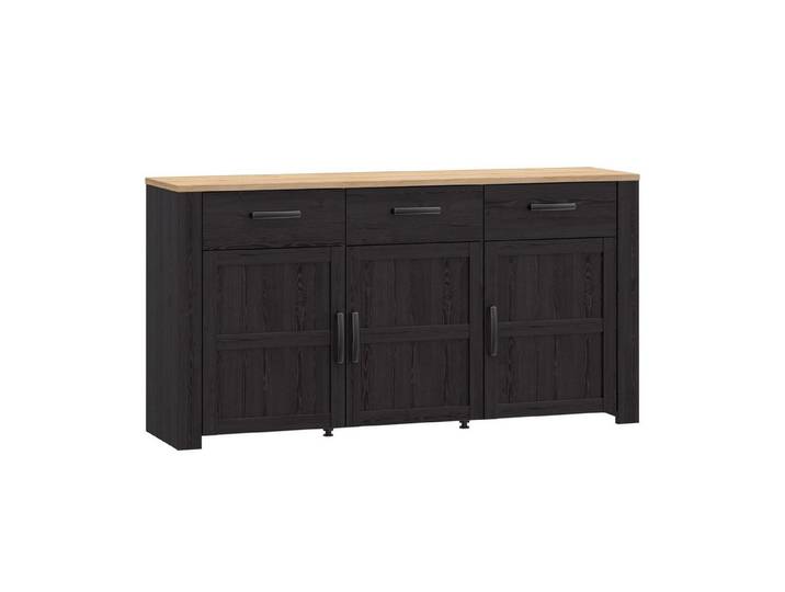 PREISBRECHER Sideboard BOHOL, in Eiche Dekor / Cabezone - 166,1x87x42cm (BxHxT)