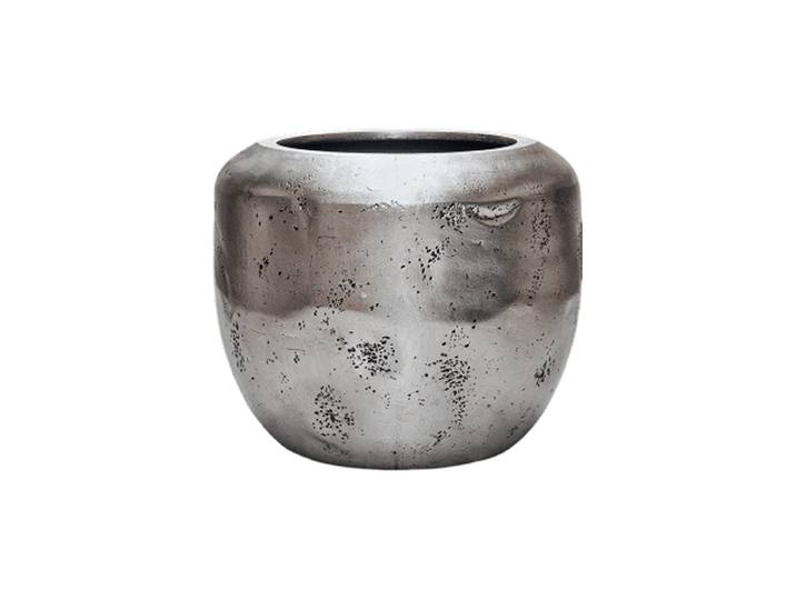 Grosser, hochwertiger Blumentopf „Opus Raw Couple“ Silber Baq Design