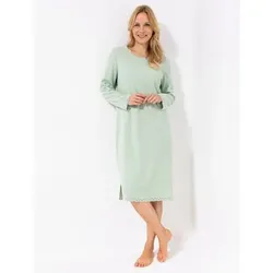 POLARSTERN Nachthemd, 1/1-Arm Mikrofaser Fleece Rundhalsausschnitt Cut-Out-Details