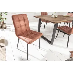 riess-ambiente Stuhl MODENA - Retro Design vintage braun Ziersteppung pflegeleicht
