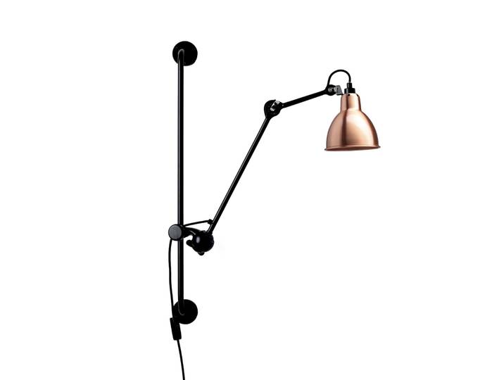 Lampe Gras 210 Wandleuchte, schwarz/kupfer - DCW Lampe Gras 210 Round - Wohnzimmer - Design - Metall - Einflammig