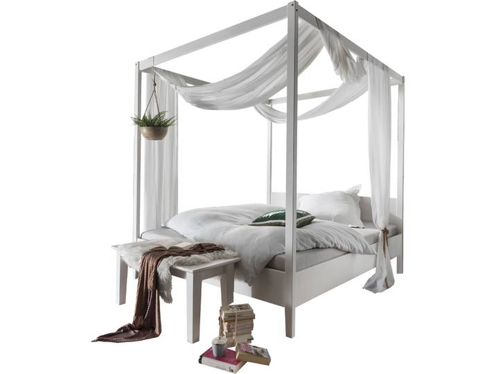 Himmelbett Ciello weiss Kiefer 160 x 200 cm - Himmelbett