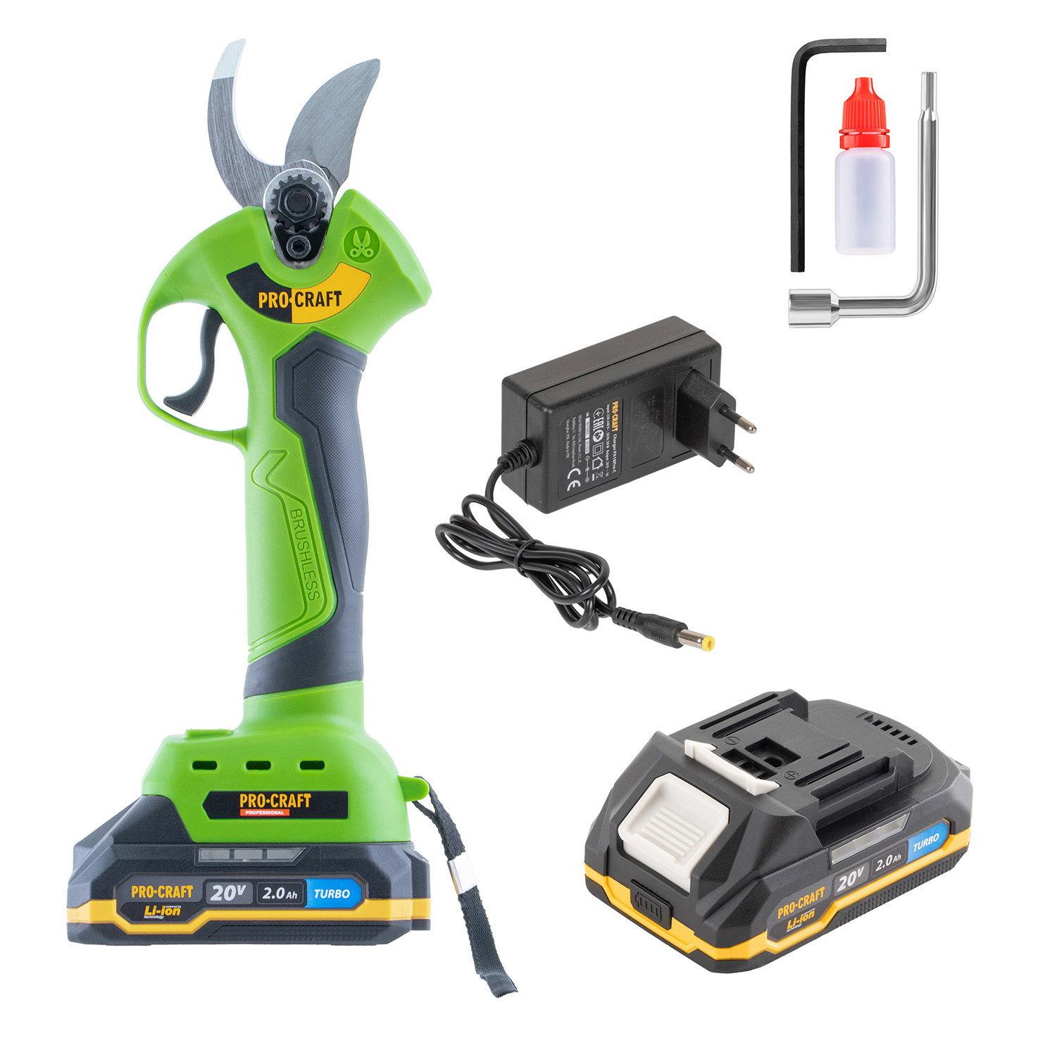 Procraft ES28Li bb Akku Astschere Gartenschere 20 V 25 mm Solo - ohne Akku, ohne Ladegerät (ES28Libb)