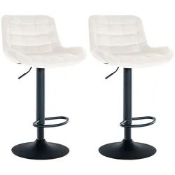 CLP 2er Set Barhocker Tover Samt   Farbe: creme, Material: Samt