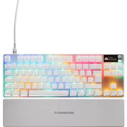 Steelseries Apex Pro TKL Gen 3 White kabelgebundene Gaming Tastatur mit Hall Effect Switches, Rapid Trigger und RGB-Beleuchtung