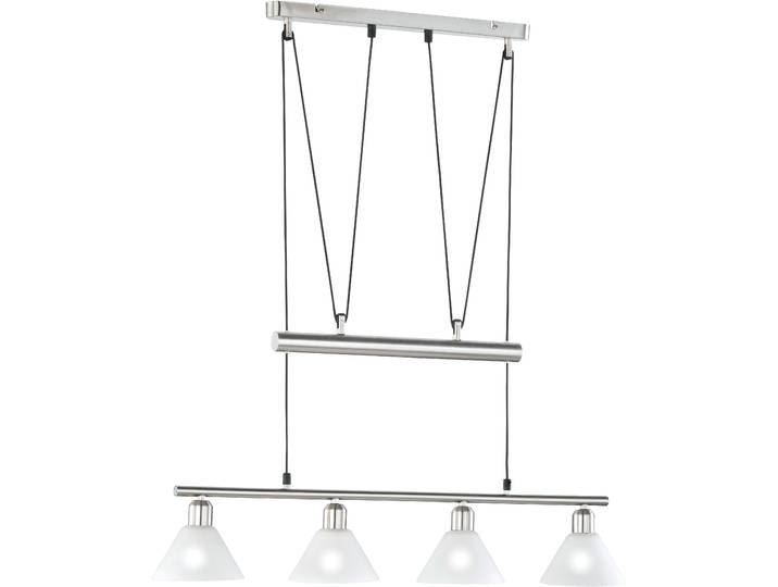 TRIO LEUCHTEN Pendelleuchte Stamina , weiß (edelstahlfarben, weiß), 4, Leuchten, Hängeleuchte, Hängelampe, höhenverstellbar, Pendelleuchte