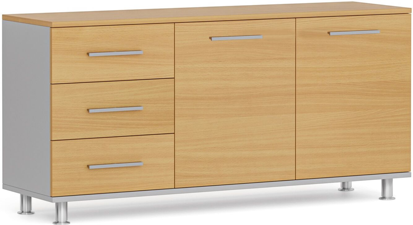 B2B Partner Schrank zum Tisch PRIMO links, grau / Buche