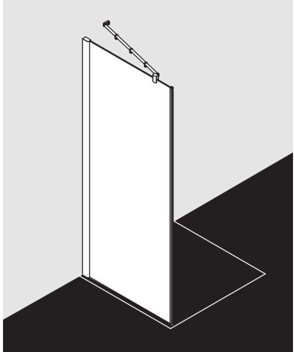 Kermi Pasa XP Seitenwand PXTWD08320VYK 83x200cm, silber glanz, ESG SR OpacoClean, auf Duschplatz