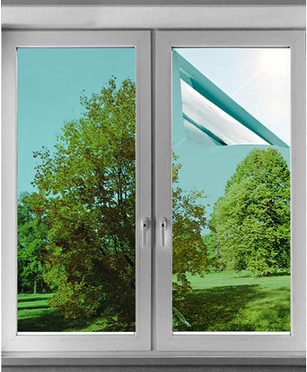 Merkloze Raamfolie One Way - Spiegelfolie voor Privacy en Zonwering - Zelfklevend Reflecterend - 75 x 300 cm