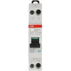 ABB DS301CC10A30 FI/LS-Schalter 6kA, 1P+N, Typ A, C10, 30mA 1 Teilungseinheit 2CSR255163R1104
