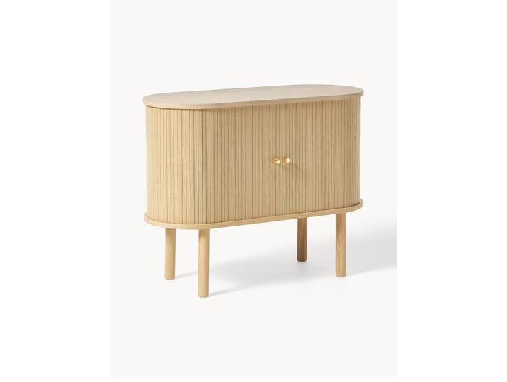 Kleines Sideboard Calary mit geriffelter Front