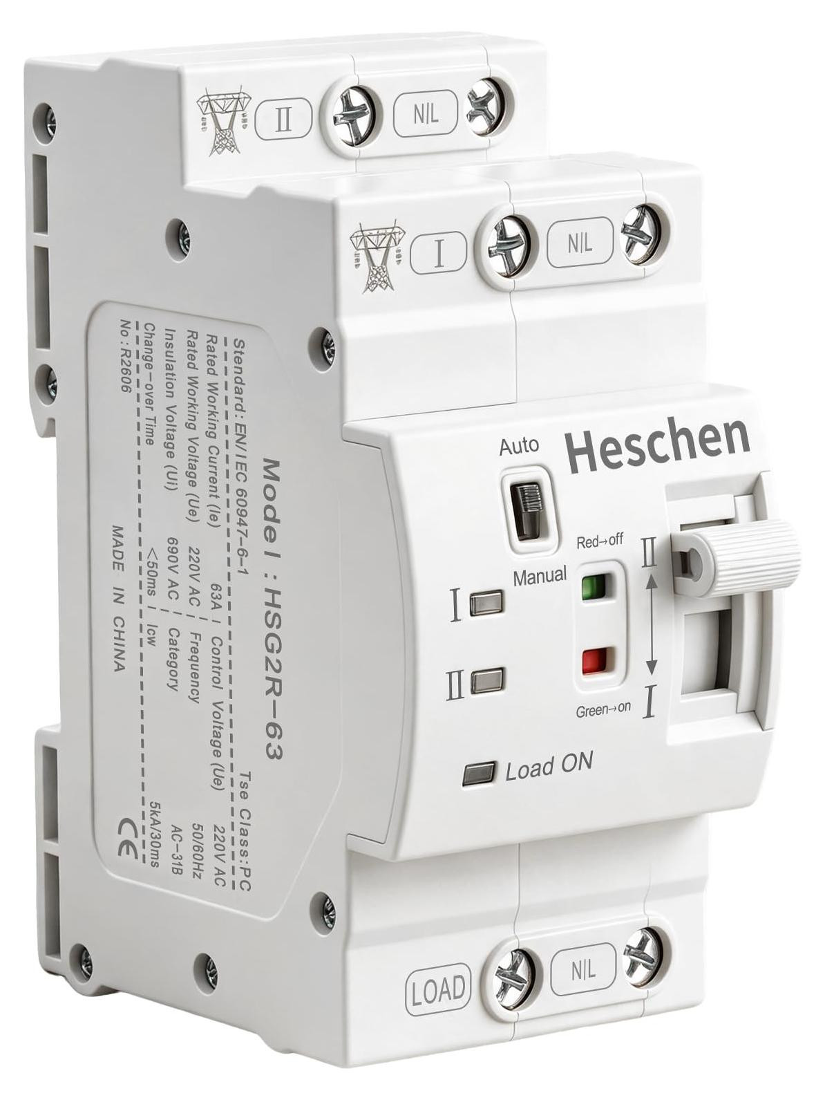 Dripio Automatische wisselschakelaar 2P 63A 220V AC PC-klasse voor montage op rails