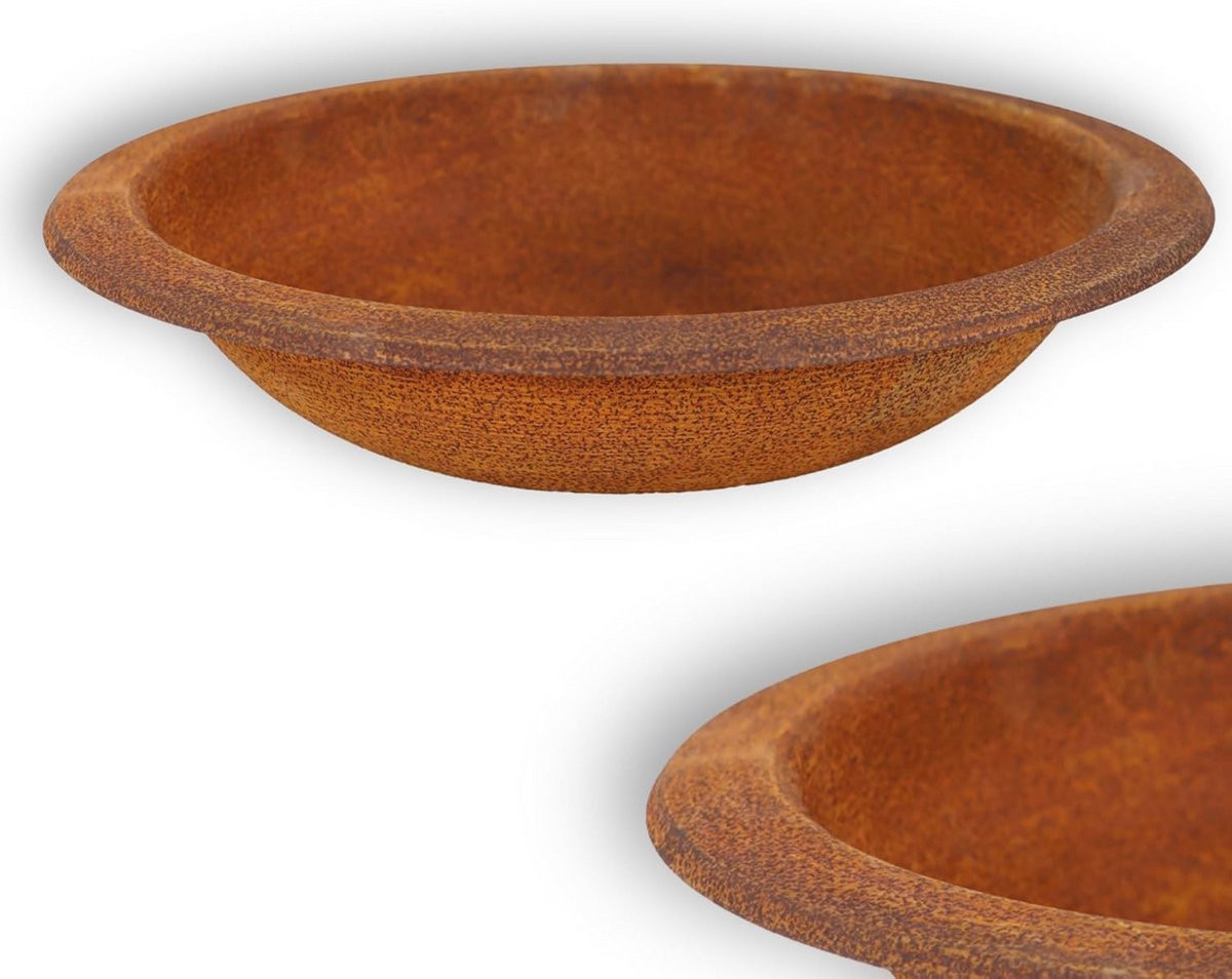 Ronde Decoratieve Metalen Schaal met Vintage Patina, Diameter: 36 cm