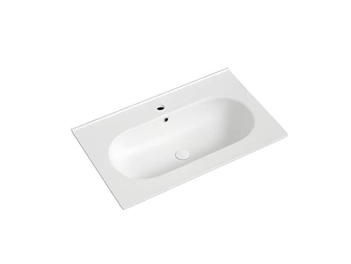 Einbauspüle Oval 80x46 cm weiß glänzend CLEA Leicht zu reinigende Oberfläche