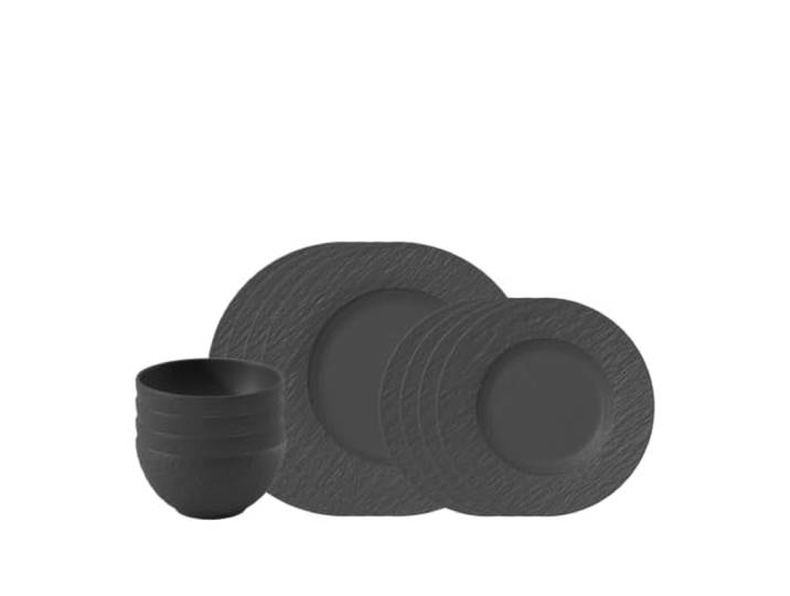 Villeroy & Boch Manufacture Rock Teller-Set, 12tlg, 4 Personen