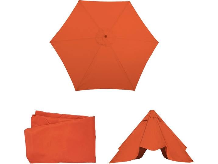 Housse de rechange pour parasol Florida\, housse de rechange pour parasol\, Ø 3m polyester 6 baleines ~ terracotta
