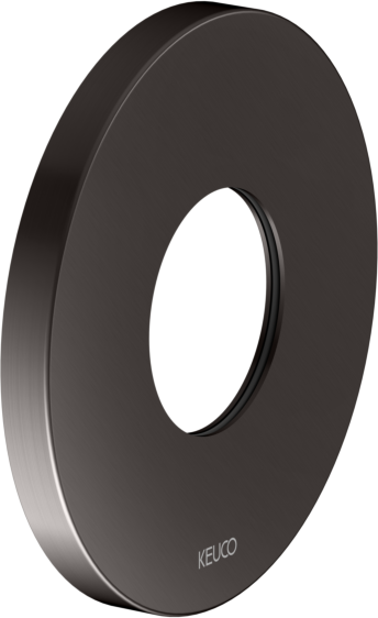 KEUCO IXMO Wandrosette 59553350091 rund, Übergröße, für Thermostatarmaturen Unterputz, Ø 10,5 cm, Titanschwarz gebürstet