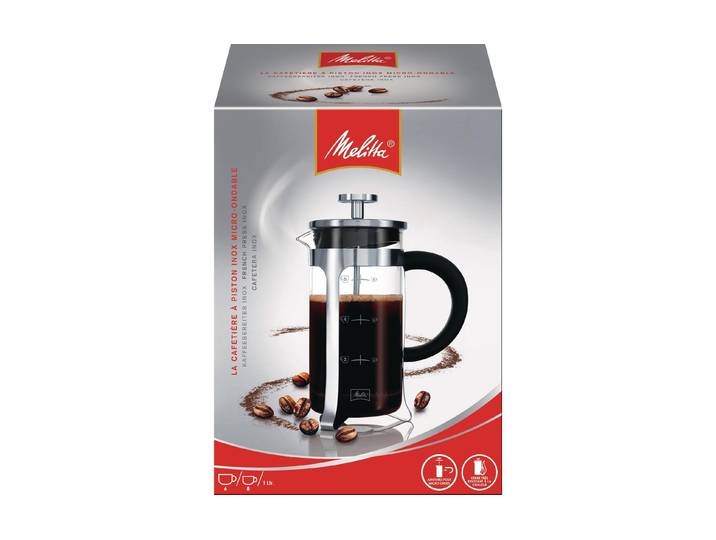 Kaffeebereiter MELITTA Inox-Glas , silber (silberfarben), 8, Kaffeemaschinen, Kaffeebereiter