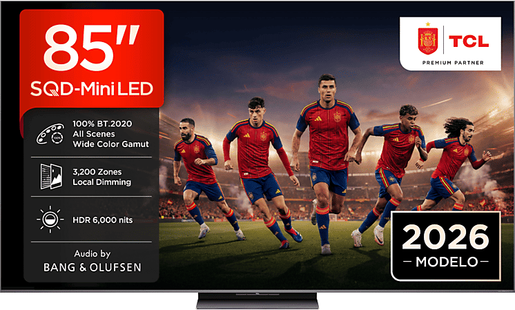 TV SQD-Mini LED 85" - TCL 85C8L, UHD 4K, MT9655, Smart TV, DVB-T2, Negro