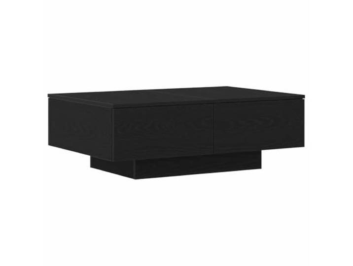 Tmriohed Couchtisch Schwarz Eichen-Optik 90 x 60 x 31 cm Holzwerkstoff Flacher Wohnzimmertisch in eleganter Holz-Optik als moderne Ablage für Getränke, Bücher und Dekoration.