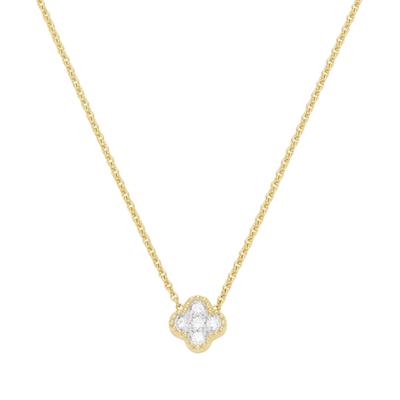 Collier LUIGI MERANO "Mittelteil Blüte, mit funkelnden Brillanten, Gold 585", gold, Halsketten, Herren, 45cm, Collier
