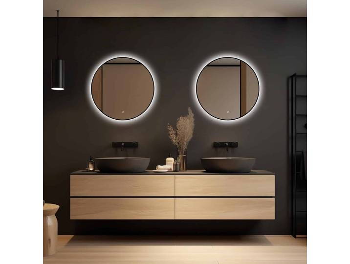 Badkamerspiegel Megon Novis 60x60cm - Zwarte Lijst