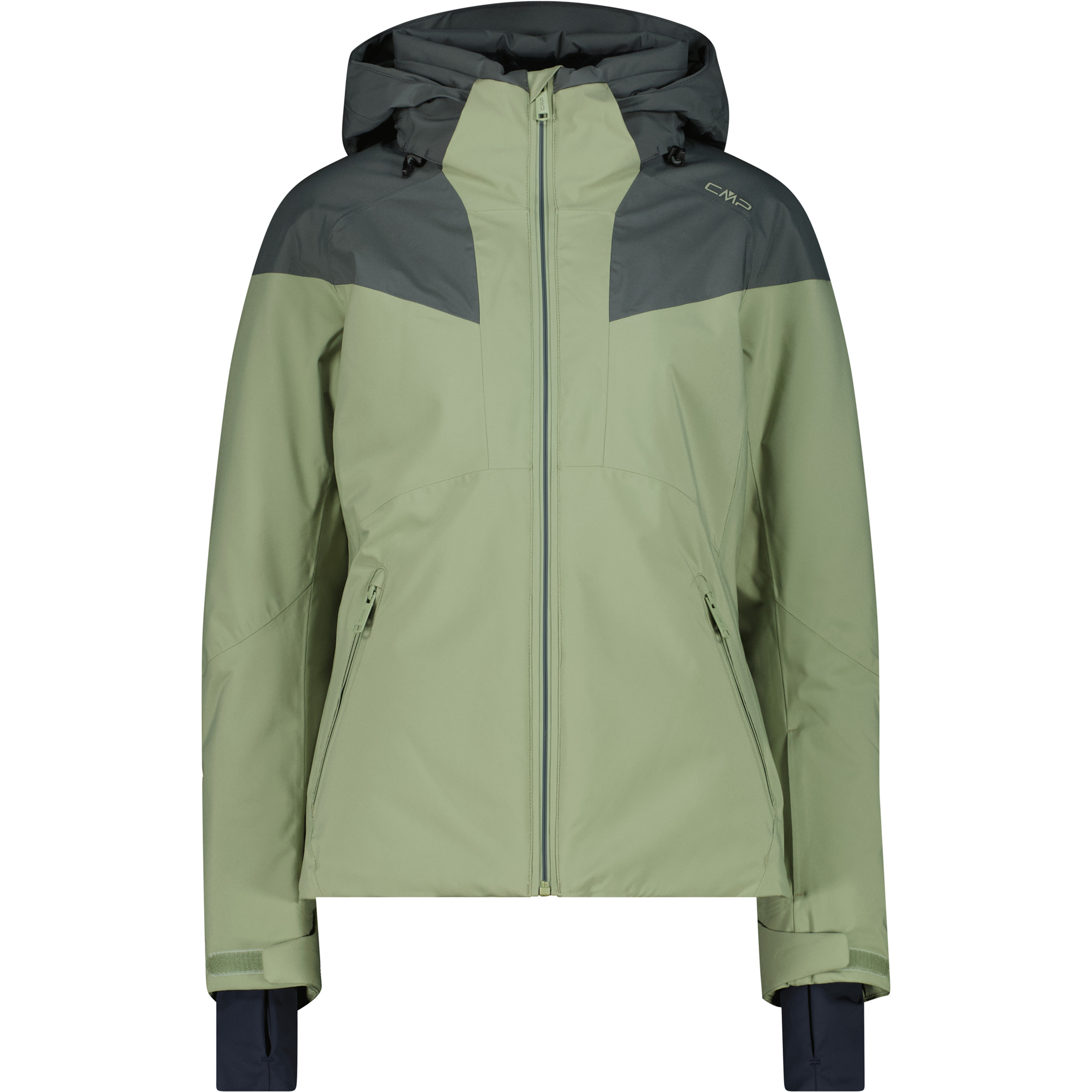 CMP Zip Damen Isolationsjacke gruen Größe S Skifahren Wasserdicht